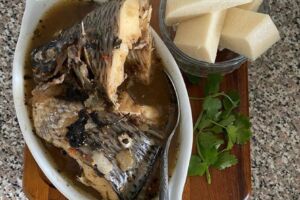 Fish Peppersoup & Boiled Yam